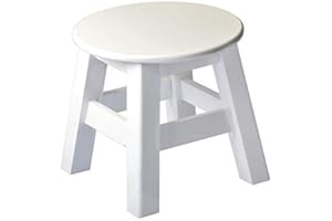Druline Sgabello in Legno Sgabello Sgabello Bianco 24 cm x 25 CM