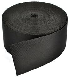 EasyWisdom 10Yards x2 Inch Black Polypropylene Webbing Strap + 2PCS 2 Inch Plastic Tri-glide Buckle