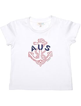 Oceankids Ragazze 100% Organic Cotton morbido Navy Style O-Collare T-shirt con Anchor modello