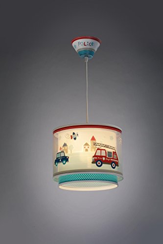 Dalber 60612 Police Hängelampe, Plastik, blau, 26.5 x 26.5 x 21 cm - 3