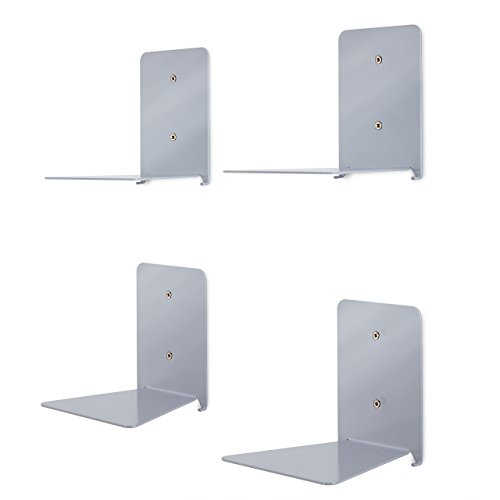 Lumaland unsichtbares Bücherregal Metall 4er Set - 4