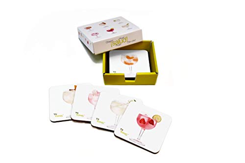 Posavasos Gin Tonic Juego de 6 Posavasos de Corcho Impresos a Prueba de Agua Tonic