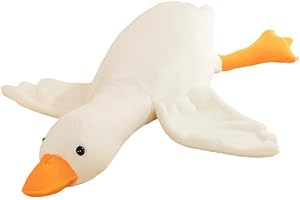 Wiwiuiqo White Goose Stuffed Animals, Huge Cute Goose Plush Pillows Big Duck Doll Soft Giant Goose Toys Sleeping Pillow Cushion for Kids Gifts (White, 50cm)