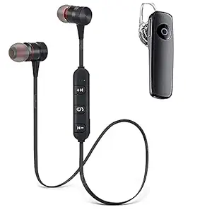 Lowfe RT1 O.S Wireless Bluetooth In Ear Neckband Earphone with P20BT Earphone with Mic (Black)