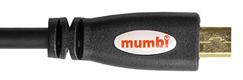 mumbi Premium High Speed Micro HDMI Kabel Full HD 3D / Micro HDMI D Stecker auf HDMI A Stecker – VERGOLDETE Kontakte 2m - 4
