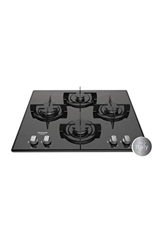 Hotpoint FRDD642/HA(BK) plaque Noir Intégré Gaz - Plaques (Noir, Intégré, Gaz, Verre, Rotatif, En haut devant)