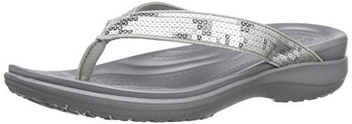 crocs capri v sequin casual lightweight beach flip flop