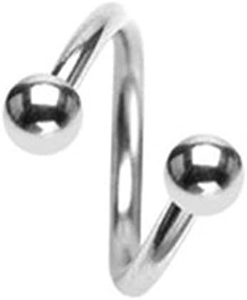 Twisted Spiral Cartilage Helix Tragus Earring Lip Captive Bead Ring - Surgical Steel - SENT FROM UK - DELIVERY 2/3 DAYS