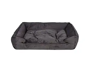 Slatters be Royal Store Rectangular Shape Reversable Gray Ultra Soft Ethnic Velvet Dog Bed for Pet/Cat