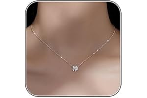 AstraGlam Collier En Argent 925 Pour Femmes Avec Pendentif Trèfle À Quatre Feuilles, Longueur Réglable De 40 À 60 CM, Chaîne Solide Et Durable Comme Porte-Bonheur