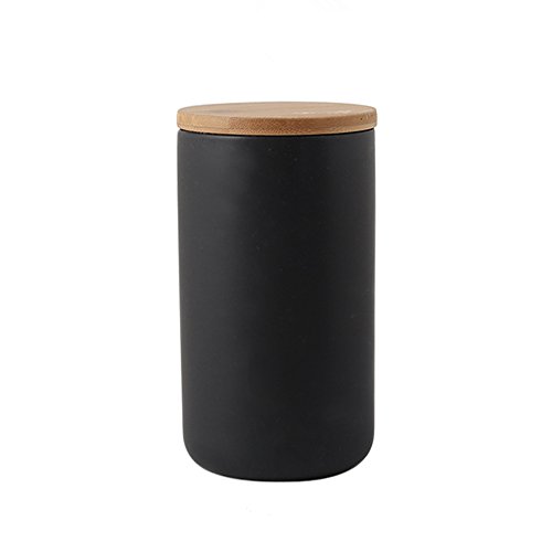 Haosens Vorratsdose keramik,porzellan kaffeedose teedose aufbewahrungsdosen küche Zuckerdose,Dose für Tee, Dose für Kaffee - Verschiedene Lagerung,einfach und elegant 1000ml (Schwarz)