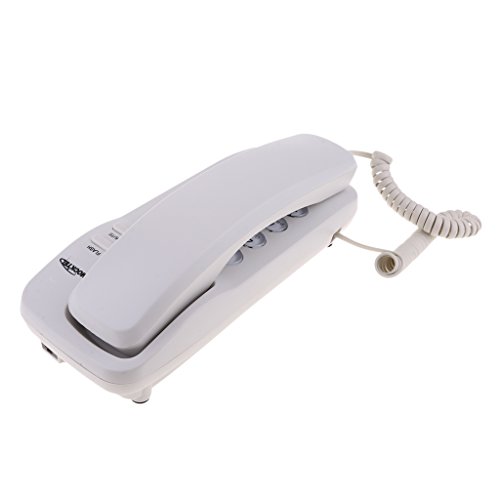 Sharplace Universal Small Corded Phone Wire Telephone Pause Fix Wall Mount Home White