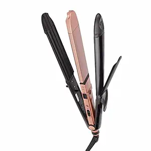 VEGA Keratin 3 in 1 Hair Styler - Straightener, Curler, & Crimper (VHSCC-03), Rose Gold