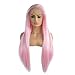 Produktbild Sexy Beste Geschenke für Frauen !!! Beisoug Gerade Rosa Weiße Perücke Volle Spitzeperücken Frauen Cosplay Partei Lange Haare Lace Front (24 zoll)
