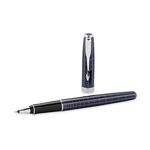 Parker S0912410 Sonnet Rollerball Pen - Silver/Chrome Trim/Dark Grey
