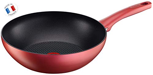 Tefal C6821902 Character Poêle Wok Aluminium Rouge Surprise tous Feux dont Induction 28 cm