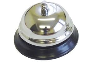 CONCEPT4U Traditional Stainless Steel Desktop Reception Desk Service Bell idel for Ringing Service Bell Hand Servant Service Butler Reception Waiter Shop Counter Drama Play Game
