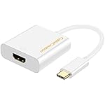 CableCreation Gold USB 3.1 Type C (USB-C) to HDMI Adapter (DP Alt Mode) for Apple The New Macbook/ Chromebook Pixel/Dell XPS 13/Yoga 900/Asus Zen AIO/Lumia 950/950XL,White