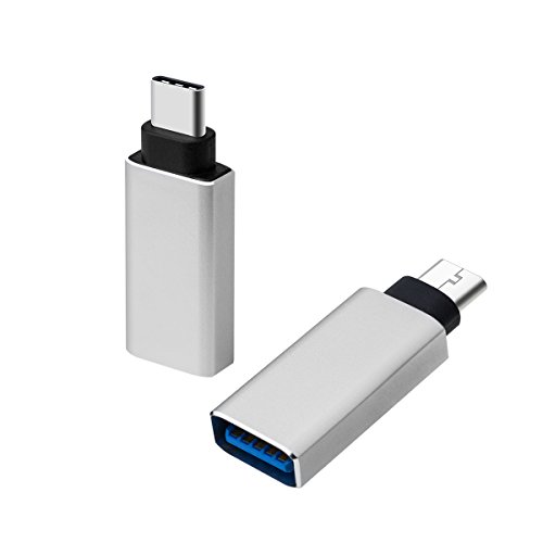[2 Stücke] USB C Adapter auf USB 3.0 für Typ C Geräte inklusive neuen MacBook, Google Chromebook Pixel, Nokia N1 Tablet usw. (Silber) von SZCTKlink
