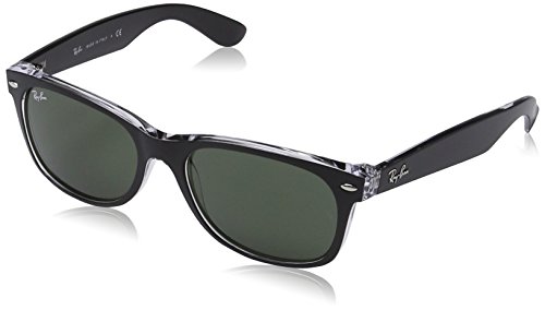 Ray-Ban New Wayfarer, Gafas de Sol Unisex  adulto, Multicolor (Black and Transparent 6052), 55 mm