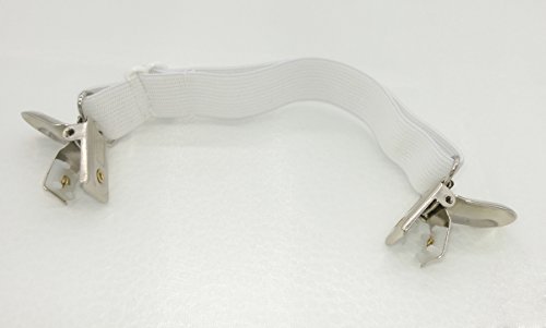 8Stk. (2 Pack) Verstellbare Bettlakenspanner Elastische Betttuchspanner Spannbettlakenhalter mit Metallklammern für 2 Bettlaken oder dünne Bettdecken (weiß) - 2