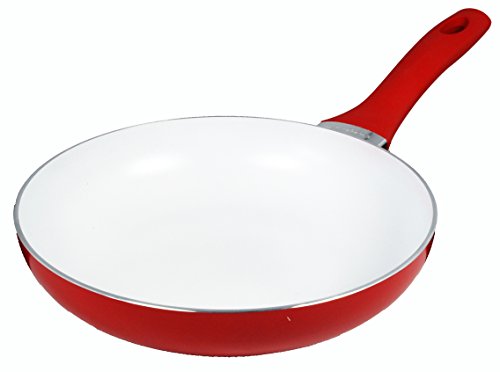 Buckingham Poêle à Frire avec revêtement en céramique et poignée Soft Touch Rouge 28 cm