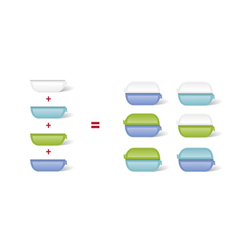 Emsa 2er-Brotdosen Set mit Trennwand, 4-Halbschalen, 16x11x7, Boys-Set, Variabolo, 517053 - 2