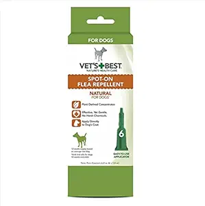 Natural Spot-On Flea Repellent for Dogs, 6 x 1 ml Vials