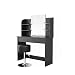 Produktbild Vicco Schminktisch Charlotte 142 x 108 cm Schwarz - Frisiertisch Kommode Spiegel mit LED-Beleuchtung und Hocker +++ Schminkkommode mit Schubfach- und Regalsystem +++ (Schwarz)