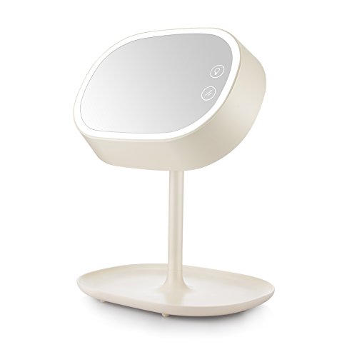 Leichten Makeup Spiegel Kosmetikspiegel, Wiederaufladbar Eitelkeitsspiegel mit Lichtern und Ablage, 3 in 1 Bonusfunktionen die Ihnen als Tischlampe und Nachttischlampe dienen perfekt als Geschenk für Mädchen Tochter Freundin Frau Mama
