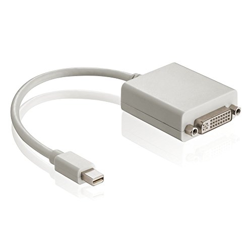 Sentivus Mini DisplayPort zu DVI Adapter (miniDP Stecker konvertiert auf DVI Buchse) | full HD | weiß