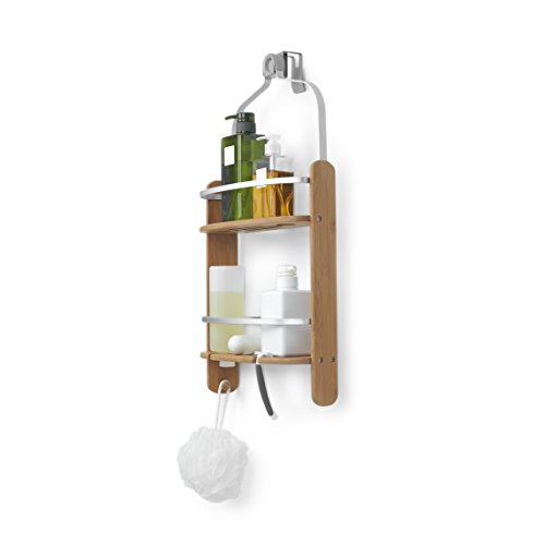 Umbra 1005787-390 Barrel Shower Caddy, Duschregal aus Bambus und Aluminium, Natur - 2