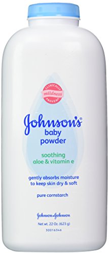 Johnson's Baby Powder Pure Cornstarch With Aloe and Vitamin E, 22 Ounce (Pack Of 2)