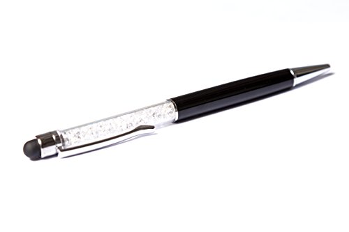 QUALITÄT 2-in-1 Kapazitiver Touchscreen-Stylus und Kugelschreiber mit Swarovski-Kristallen. GRATIS-KULI-MINE (SCHWARZ) - 8