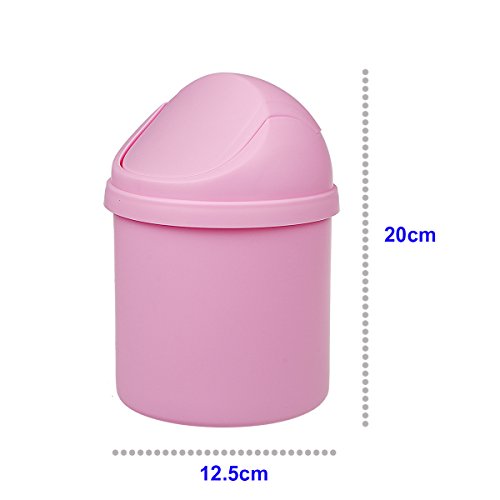 xhorizon TM Mini Plastik-Mülleimer für Tischplatte, Kleiner Abfalleimer mit einem Schwingdeckel - 6