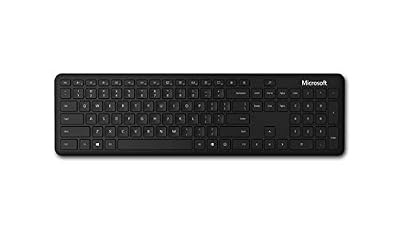Microsoft QSZ-00005 clavier Bluetooth Keyboard Pour PC & ordinateurs portables Compatible Windows, Mac, Chrome OS (épuré, pavé numérique, touches Office 365 et Emoji, 2.4 GHz) - Noir [Nouveauté 2019]