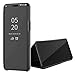 Produktbild ColiColi Hülle für Samsung Galaxy Xcover 5/ Xcover 4S Hülle Clear View Standing Cover Smart Spiegel Semi-Transparente Handyhülle Flip Case 360 Grad Schutz Tasche Leder Mirror Schutzhülle, Schwarz