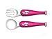Toddler Training Tableware with FREE Self-feeding Guide, Baby Bowl, Fork and Spoon. "me-feed-me" by Salmon Luke. Ideal for toddlers and babies to help with Self-Feeding (Rose)