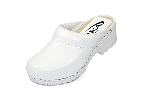 SIKA Clogs Traditionell, offen ohne Stahlkappe weiß CE + SRC