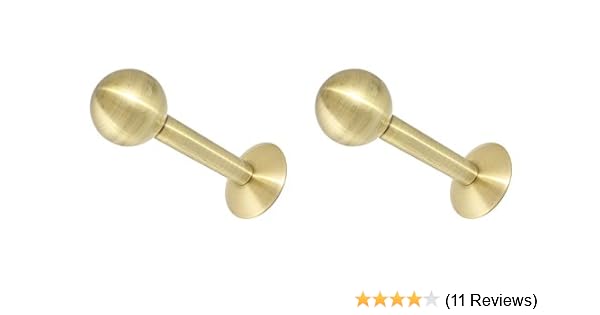 Pair Of Stem Style Antique Brass Metal Curtain Holdbacks