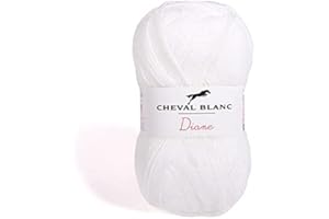 Laines Cheval Blanc - DIANE fil à tricoter 50g - 100% acrylique - Fil pour tricot et crochet - Pelote douce et chaude, idéale tricot adulte et layette