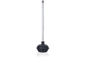 Neiko 60166A Toilet Plunger with Patented All-Angle Design | Heavy Duty | Aluminum Handle, Black, Pack of 1
