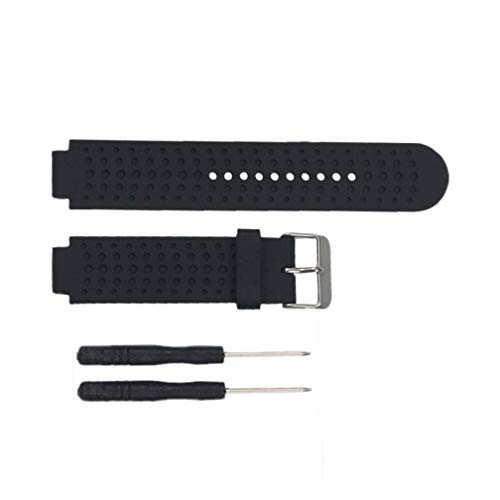 Meiruo Uomo/Donna Cinturino di Ricambio per Garmin Forerunner 25 Orologio, Bracciali per Garmin Forerunner 25 (L-per Gli Uomini Guarda (Nero))