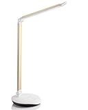 Brazo y cabeza flexible Philips Lever - Lámpara de escritorio, 5 W, luz blanca fría, color oro
