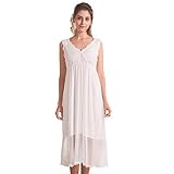 ★ Mid Calf Length Desigh - Das Full-Length-Design dieses Nachthemds erlaubt es Ihnen, warm zu bleiben, ohne Sie zu ersticken. Der elegante Schwung des Nachthemdes, während Sie gehen, gibt etwas kühlende Luft zu deinen Beinen, aber wenn Sie bereit sind, sich zu legen, setzt sich das Kleidungsstück über Ihnen wie eine weiche Decke nieder