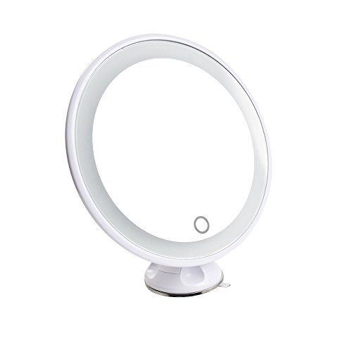 Kosmetikspiegel Vergrößerungspiegel mit USB Wiederaufladbare LED Ringbeleuchtung und 7-Facher Vergrößerung Deallink LED Beleuchtung Rasierspiegel Badspiegel Drehspiegel mit Touch-Schalter und Saugnapf-Halterung
