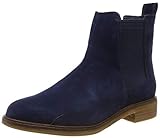Leder Clarks Damen Clarkdale Arlo Chelsea Boots, Blau Navy Suede, 41 EU