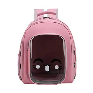 Meri SHOPP Pet Carrier Cat Dog Backpack Puppy Transparent Holder Breathable Bag Pink