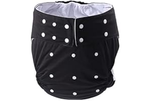 CutiePlusU Couche Lavable Adulte Réglable Réutilisable Respirant Étanche - Noir