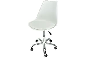 SAMIRA Sedia da Ufficio Girevole, Sedia da scrivania Bianca con rotelle MOD. Sally